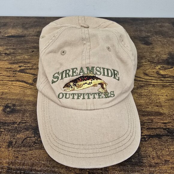 Orvis Rainbow Trout Hat OSFM Adjustable Strap Khaki Streamside Outfitters Fish - Picture 2 of 9